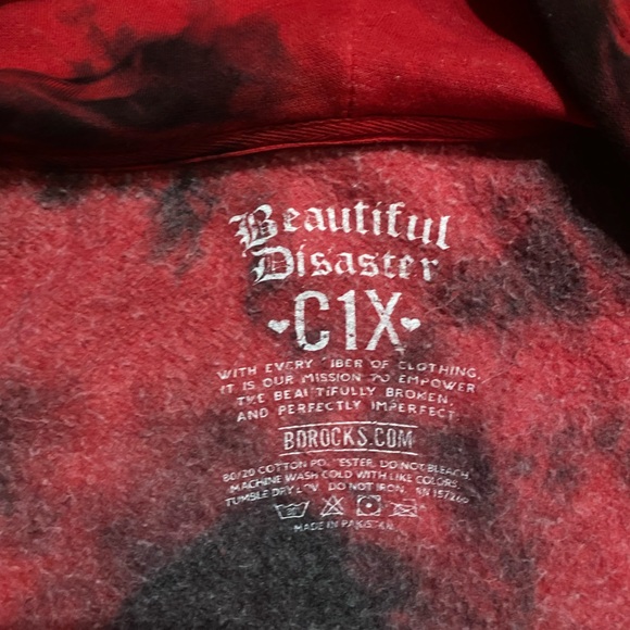 Beautiful Disaster Zip up Hoodie 1X - Picture 6 of 7